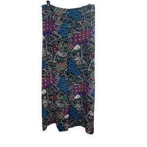 Laura Tanzer 100% Silk Bold Abstract European Cityscape Wide Leg Palazzo Pants L